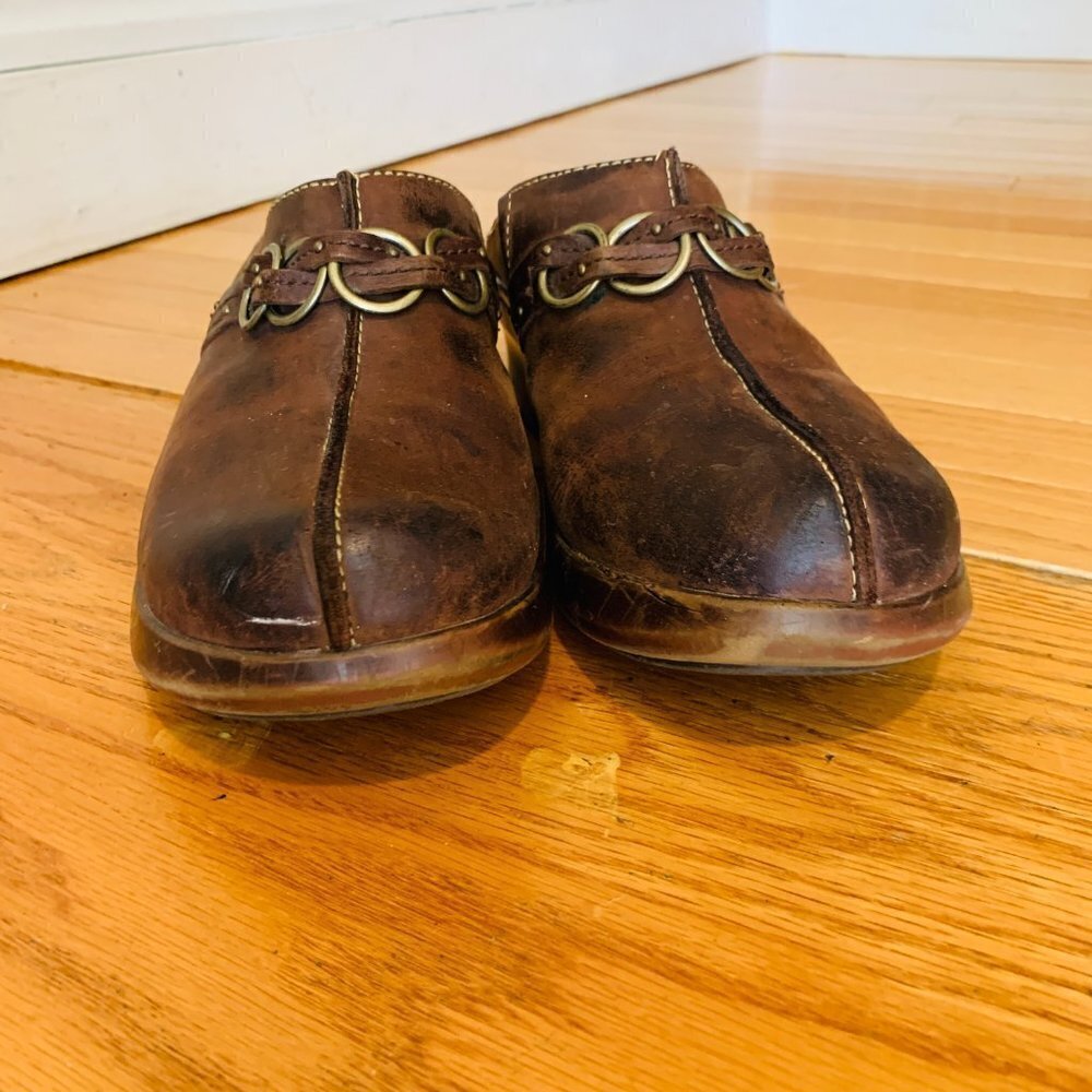 Womens Ariat Leather Heeled Clogs Slides Mules  8.5 B - Picture 12 of 16